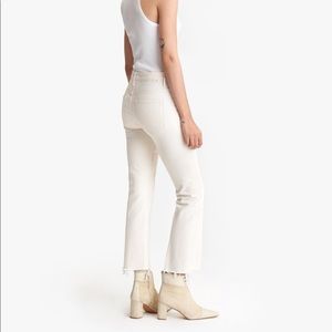 MOTHER High Waist Wide Leg Jeans/Creme